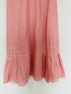 ANN TAYLOR 100% Linen Coral Slip Dress Sz Pleated V-Neck A-Line Minimalist