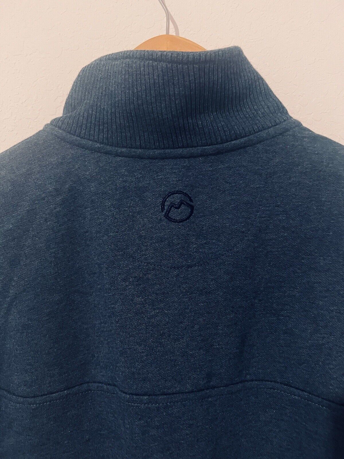 Magellan Mens Campfire Mock Sweater/Jacket Sz M Blue Pullover 1/4 Snap Outdoor