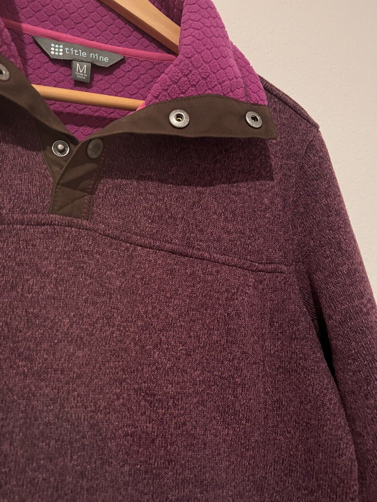 TITLE NINE Womens Purple Collared Jacket/Sweater Sz M Athletic Pullover