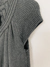 ARMANI EXCHANGE Knitted Short Sleeve Cardigan Sz S Cable Knit Collar Open Front