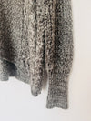 VERA WANG Gray Chunky Sweater Sz XL Cable Knit Long Sleeve Hi-Low Mixed Pattern