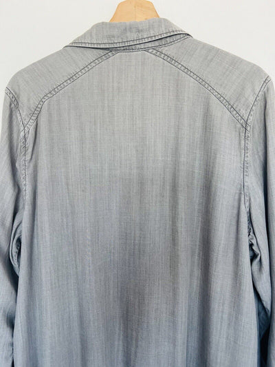 Philosophy Gray Chambray Shirt Dress Sz L Knee Length Classic Lagenlook