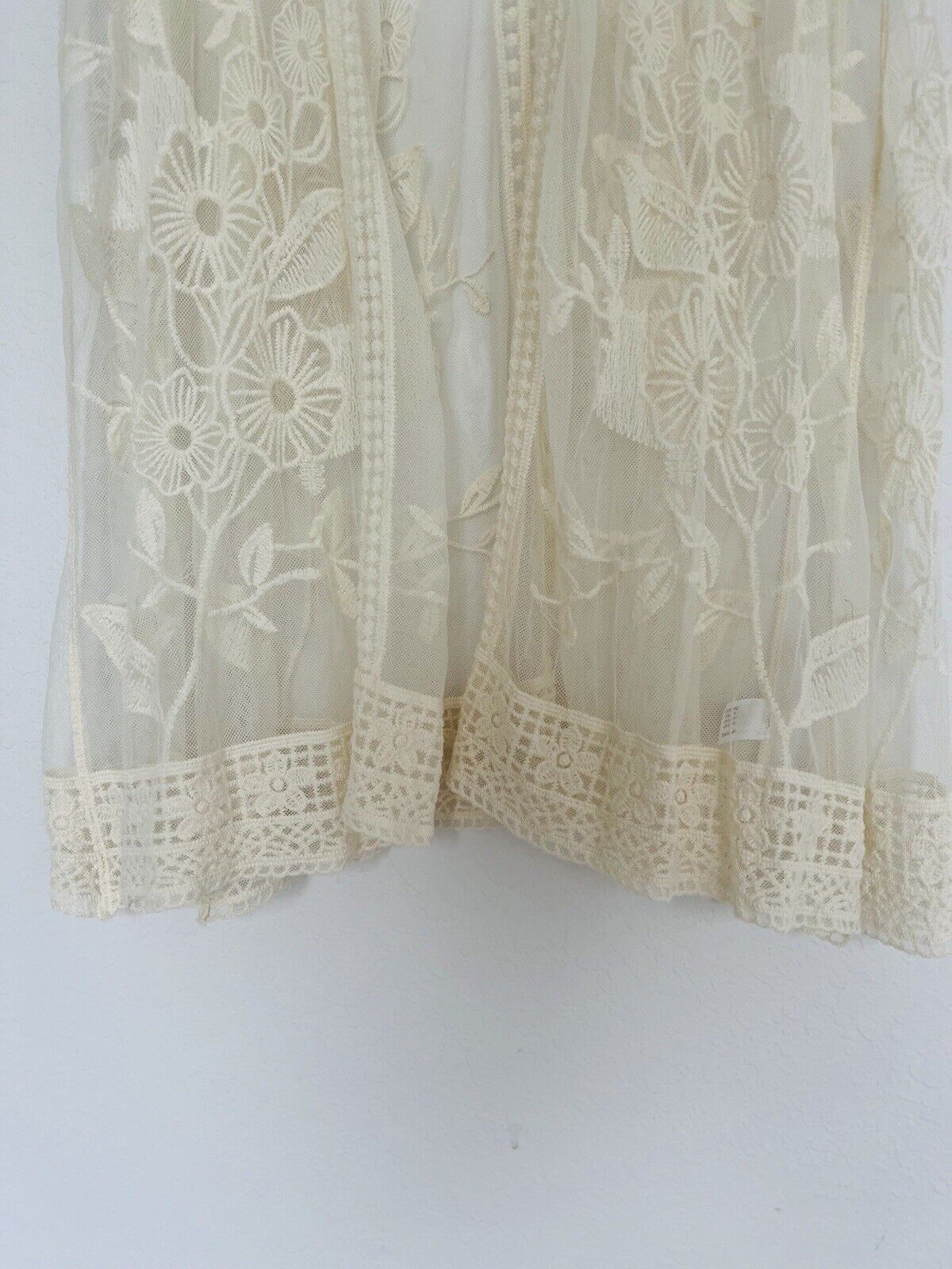 LANE BRYANT Cream Lace Overlay Kimono Cardigan Sz 14/16 Cover Up Boho Western