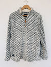 SIMPLY SOUTHERN Fuzzy Sherpa Jacket Sz M Gray Teddy Pullover Cozy 1/4 Zip Coat