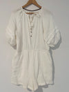 KNOX ROSE Romper Sz L Short Sleeve 100% Cotton Gauze Shorts One Piece Boho