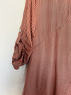 SOFT SURROUNDINGS Button Down Striped Tunic Blouse Sz L Asymmetric Boho Top