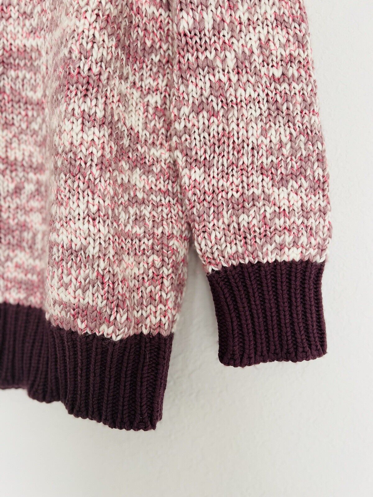 J. CREW Wool Blend Sweater Sz M Crewneck Pink 3/4 Sleeves