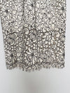 EXPRESS Black & White Floral Lace Dress Sz S Corset Crochet Sheath Velvet Trim