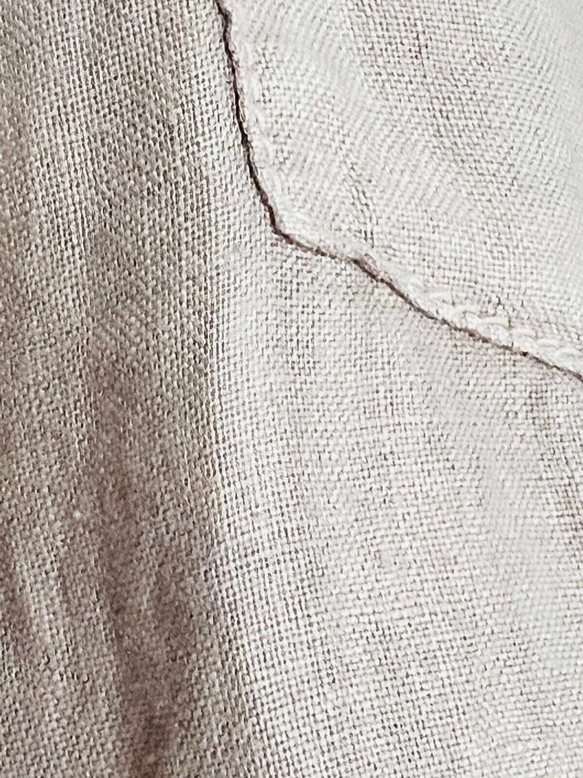 THE NEW IVY BRAND Mens Button Up Shirt Sz XL Beige 100% Linen Long Sleeve