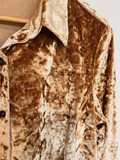 Rock and Roll Denim Women's Velvet Long Sleeve Button Down Shirt - RRWSODR0BJ
