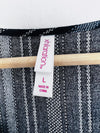 Xhilaration Striped Spring Dress Sz L Blue With Pockets Tie Waist Midi Boho