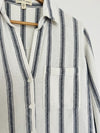 ANTHROPOLOGIE Cloth & Stone Woven Striped Button Up Shirt Sz S Long Sleeve