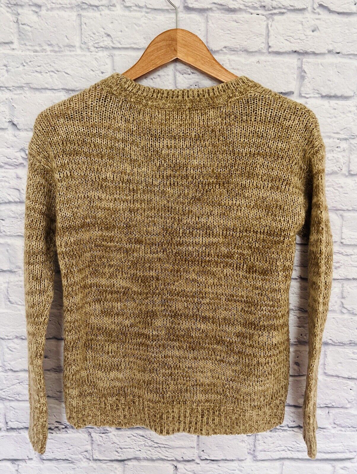 REWIND French Bulldog Novelty Sweater Sz XS Tan Brown Knit Fun Dog Lover
