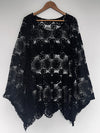 ANTHROPOLOGIE By Together Embroidered Crochet knit Sz XL Black Boho Cover Up