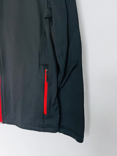 Spyder Mens Black HydroWeb Waterproof Sz M Zip Front Soft Shell Hooded Jacket