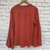 ELIANE ROSE Fairy Style Button Down Blouse Sz XL Bell Sleeves Neck Tie Boho