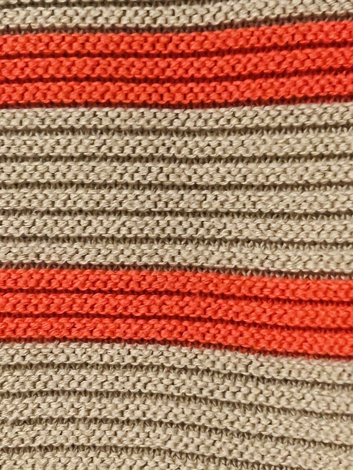 TALBOTS Striped Tunic Sweater Sz 1X Orange/beige 3/4 Sleeve Heavy Knit