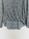MAX STUDIO Floral Blue Blouse Sz S Hi-Low Top Flowy Boho Career