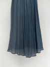 ANTHROPOLOGIE Blue Tie Neck Maxi Full Dress Sz M Tie Shoulders Western Boho