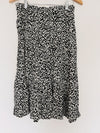 TALBOTS Black/White Spotted Print Ruffle Tiered Skirt Sz M Causal Midi