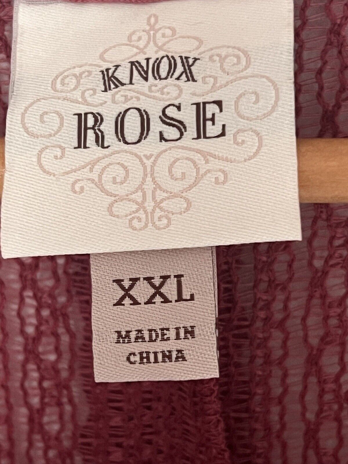 KNOX ROSE Fuchsia Flowy Top Sz XXL Lace Ruffle Flared Long Sleeves Blouse
