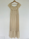 Anna-Kaci OffThe Shoulder Maxi Dress Sz XXL Double Ruffle Stretchy Western Boho