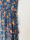 ZESICA Floral Maxi Wrap Dress Sz L Flutter Sleeves Tie Waist Boho Western