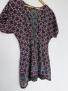 ANTHROPOLOGIE Fei 100% Silk Tunic Top Sz XS Dolman Geometric V-Neck Blouse