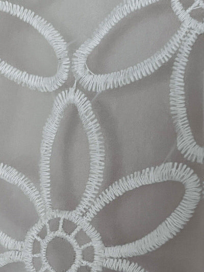 PAZZO Floral Crochet Lace Overlay Blouse Ivory Sz S Short Puff Sleeves Boho Top