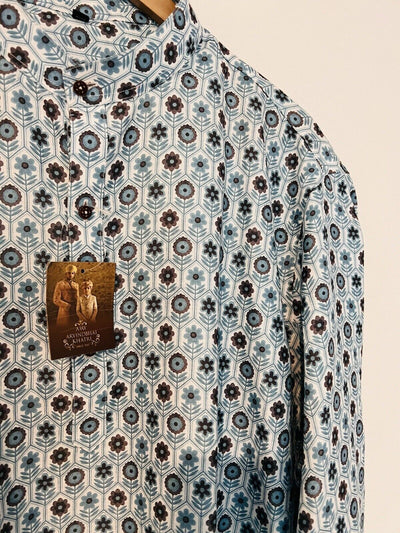 AJAY ARVINDBHAI KHATRI Mens Blue Shirt Sz 46 Indian