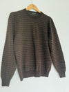 JHANE BARNES 100% Cashmere Sweater Sz M Brown Geometric Stripe Dot