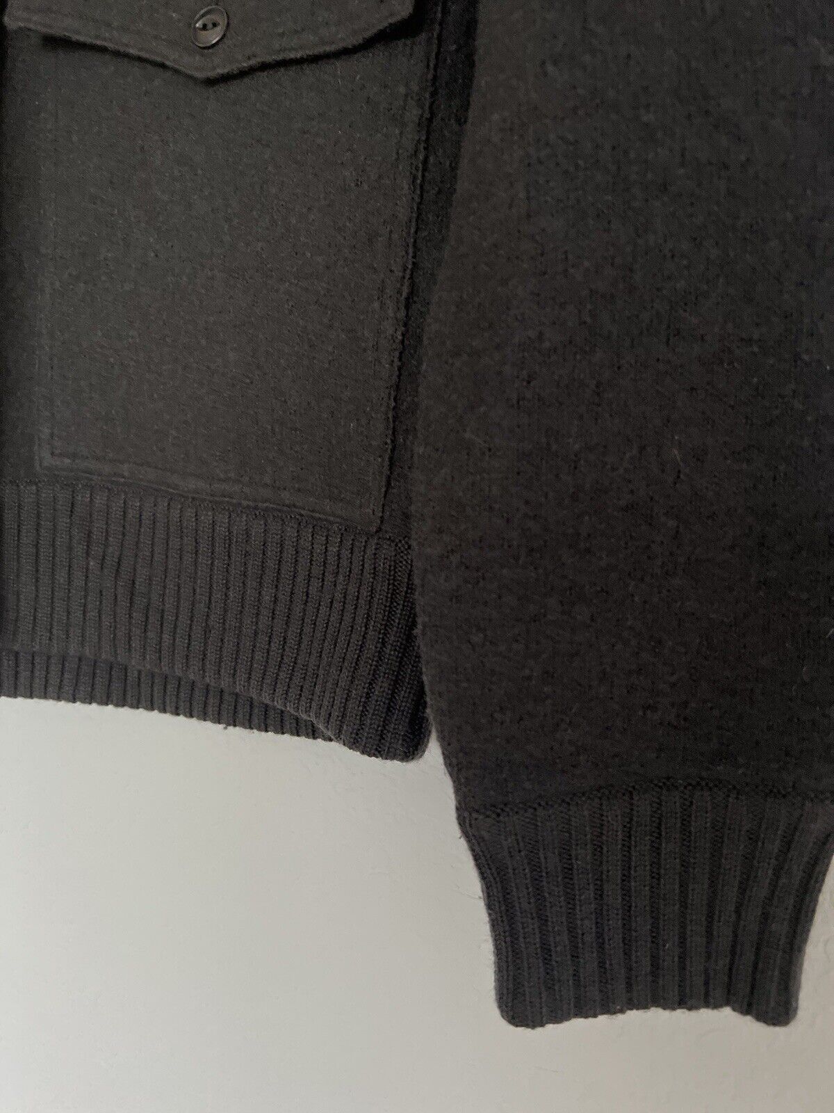 PENGUIN 100% Wool Sweater Sz M Gray Zip Mock Neck Chore Pockets Academia