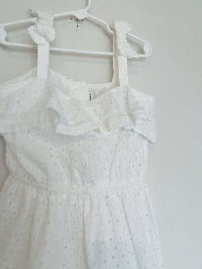 JANIE AND JACK Toddler Girl White Summer Dress Sz 7 Easter Formal Wedding