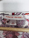 KNOX ROSE Floral V Neck Shift Dress Sz XS Red Midi Boho Romantic Peasant
