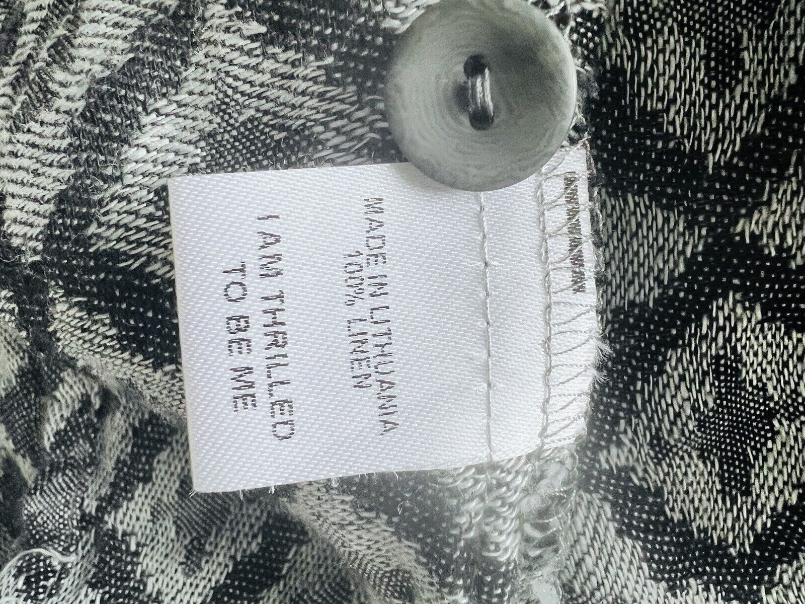 FLAX 100% Linen Jacket 2G Shifty Long Duster Gray/Silver Button Jacquard