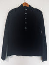 Banana Republic Wool Military Stlye Sweater Sz S Black Snap Up Pullover Preppy