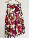 SUNDANCE Full Floral Maxi Skirt Sz S Pink Cotton Tiered Lined Side Zip Boho