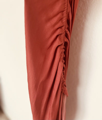 Intimately Free People Slip Dress Sz L Rust Orange Ruche Sides