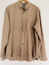 THE NEW IVY BRAND Mens 100% Linen Button Up Shirt Sz XL Beige Long Sleeve