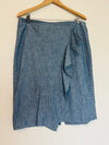 J. CREW Chambray Ruffle Front (pencil skirt) Sz 16 Workwear Career Office