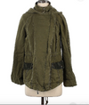 ANTHROPOLOGIE Hei Hei Utility Jacket XS Army Green Hooded Lace Detail