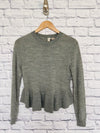 H&M DIVIDED Women’s Sweater Knit Lightweight Peplum Bottom Sz Small Gray
