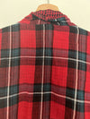 UMGEE Flannel Plaid Cardigan Sz L Open Waterfall Roll Tab Sleeves Boho Western