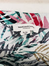 BEACHLUNCHLOUNGE Linen Blend Dress Sz XL Hawaiian Palm Tiered Botton Up Travel