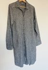 SOHO Street New York & Co Gray Linen Blend Shirt Dress Sz M Minimalist Lagenlook