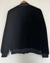FOREVER 21 Black Velvet Velour Bomber Jacket Sz L Gold Zip Grunge Gothic