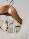 JANIE AND JACK Woven Girls Dress Sz 7 Heavy Knit Gold Detail Faux Fur Easter