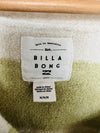 BILLABONG Womens Sweater Crop Sz M Lime/Cream Cozy Soft Cardigan