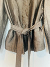 J. JILL Metallic Belted Lightweight Jacket Sz 16 Metallic Sping Zip Front