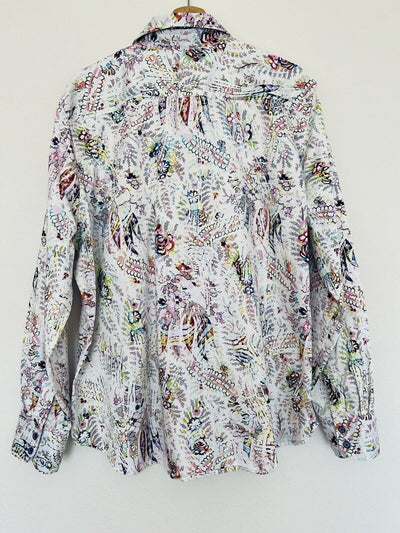 ROBERT GRAHAM Painted Floral Multicolor Art Button Up Shirt - Men’s XL